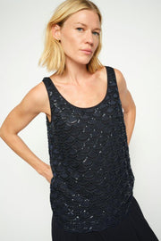 Astra Bead Top | Salute Navy | Bluse fra Mos Mosh