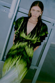 Sabina Dress 203912 | Black w. Daiquiri Green | Kjole fra Copenhagen Muse
