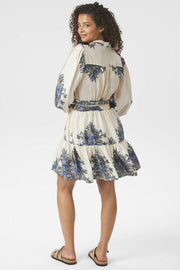 Malfida Paisley Border Dress | Ash Blue | Kjole fra Neo Noir