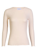 Natalia Ls Round Neck Blouse | Creamy Solid
