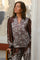 Massima Paisley Border Blouse | Dark Brown | Bluse fra Neo Noir