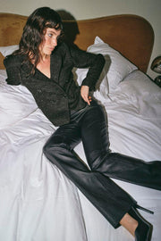 Sarina Long Leather LeggingLong | Black | Leather fra Mos Mosh
