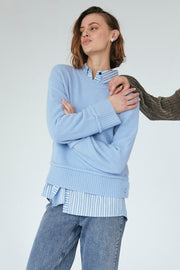 Mulle Pullover 204036 | Chambray Blue Melange | Strik fra Freequent