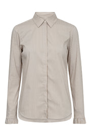 Mattie Flip Stripe Shirt | Safari | Skjorte fra Mos Mosh