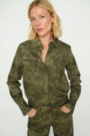 Christy Print Shirt | Olive Night | Skjorte fra Mos Mosh