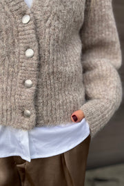 CoralieCC Button Rib Knit | Walnut | Strik fra Co'Couture