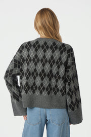 Kick Check Knit Blouse | Antracit | Strik fra Neo Noir