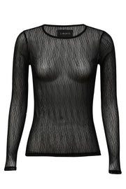 Isa Ls Lace Blouse | Black Lines | Bluse fra Liberté