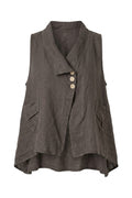 Noemi Linen Vest | Dark Maroon – nedsat