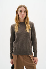 Lukkaiw crew neck pull over | Brun | Strik fra Inwear