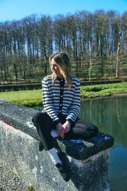 Jazz Cardigan 206484 | Moonbeam Melange W. Black | Cardigan fra Freequent