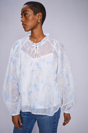 Eisara Flob Blouse  | White | Bluse fra Mos Mosh