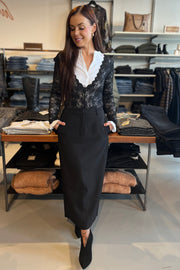 Vola Floor Pencil Skirt | Black | Nederdel fra Co'couture