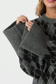 Kick Check Knit Blouse | Antracit | Strik fra Neo Noir