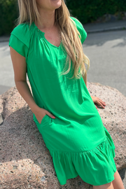 Sunrise Cropped Dress | Green | Kjole fra Co'couture