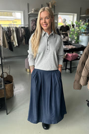 Anya Denim Pleat Skirt 34181 | Dark Denim | Nederdel fra Co'couture