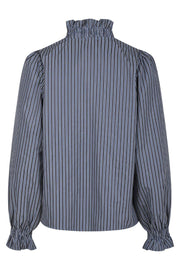 Brielle Twill Stripe Shirt | Dusty Blue | Skjorte fra Neo Noir