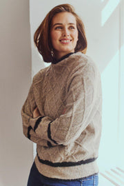 Hiro Pullover 206745 | Desert Taupe Mel. W. Black | Strik fra Freequent
