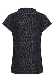 Alma Top | Deep Dark Grey Leo | Bluse fra Liberté