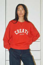 Celli O-LS Sweatshirt   | Chinese Red | Sweats fra Mos Mosh