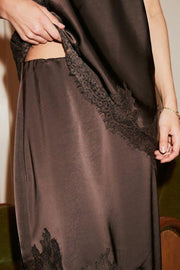 Viole Lace Top | Dark Brown | Bluse fra Neo Noir