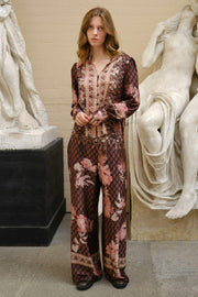 Massima Botanical Border Blouse | Black | Bluse fra Neo Noir