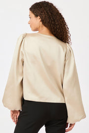 Daliska Dull Satin Blouse | Sand | Bluse fra Neo Noir