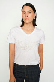 Gethi O-SS Glam Tee | White | T-shirt fra Mos Mosh