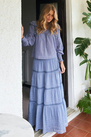 Felicia S Voile Skirt | Smoke Blue | Nederdel fra Neo Noir