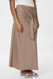 Kit Dull Sateen Skirt | Dark Taupe | Nederdel fra Neo Noir
