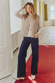 Jump Waistcoat 206808 | Desert Taupe Melange | Jakke fra Freequent