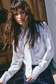 Ayen Stripe Shirt | White | Skjorte fra Mos Mosh
