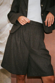 Nika Mini Check Shorts | Brown Melange | Shorts fra Neo Noir