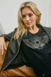 Gethi O-SS Glam Tee | Black | T-shirt fra Mos Mosh