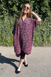 Luna Tunic Shirt | Midnight Rose | Bluse fra Black Colour