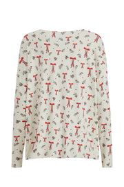 Alma Ls Top | Red Bow Creme | Bluse fra Liberté