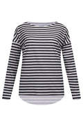 Alma Ls Top | Schwarz Creme Streifen | Bluse von Liberté