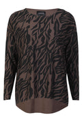Alma Ls Top | Dunkelbraunes Zebra | Bluse von Liberté