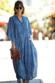 Atelier Anna Shirt Dress  | Blue Stripe | Kjole fra French Laundry
