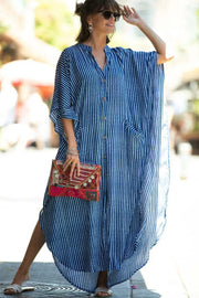 Atelier Anna Shirt Dress  | Blue Stripe | Kjole fra French Laundry