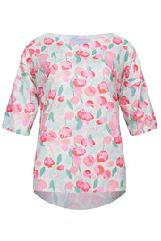 Alma Tshirt | Mint Pink Flower | T-Shirt fra Liberté