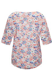 Alma Tshirt | Peachy Blue Flower | T-shirt fra Liberté