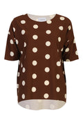 Alma Tshirt | Brown Creme Dot | Tshirt fra Liberté