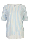 Alma Tshirt | L. Blue Creme Small Stripe | T-Shirt fra Liberté