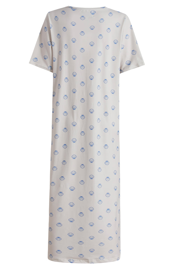 Alma Tshirt Dress | Ivory Cobolt Shell | Kjole fra Liberté