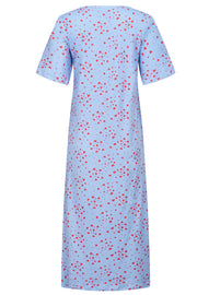 Alma Tshirt Dress | Light Blue Pink Heart | Kjole fra Liberté