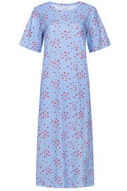 Alma Tshirt Dress | Light Blue Pink Heart | Kjole fra Liberté