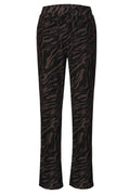 Alma Wide Pants | Dunkelbraunes Zebra | Hose von Liberté