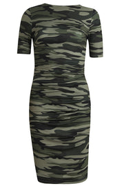 Alma Ss Turn Dress | Dusty Camo | Vendbar kjole fra Liberté