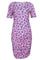 Alma Ss Turn Dress | Pink Purple Flower | Vendbar kjole fra Liberté